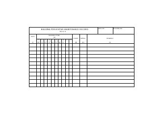 DA Form 1112 Building Preventive Maintenance Record, Page 2