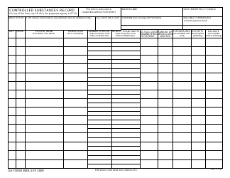 Document preview: DA Form 3949 Controlled Substances Record