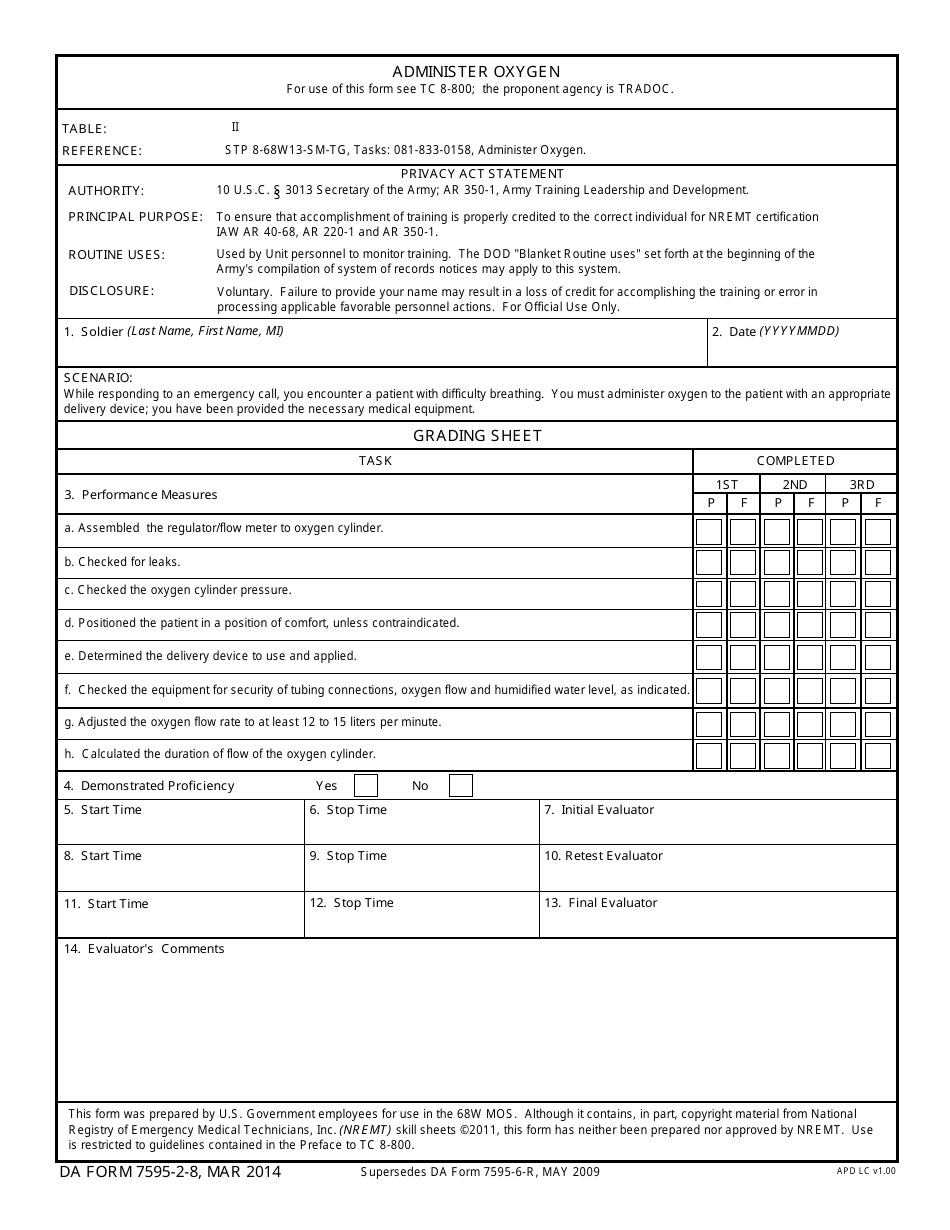 DA Form 7595-2-8 - Fill Out, Sign Online and Download Fillable PDF ...