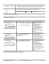 DA Form 5179 Medical Record - Preoperative/Postoperative Nursing Document