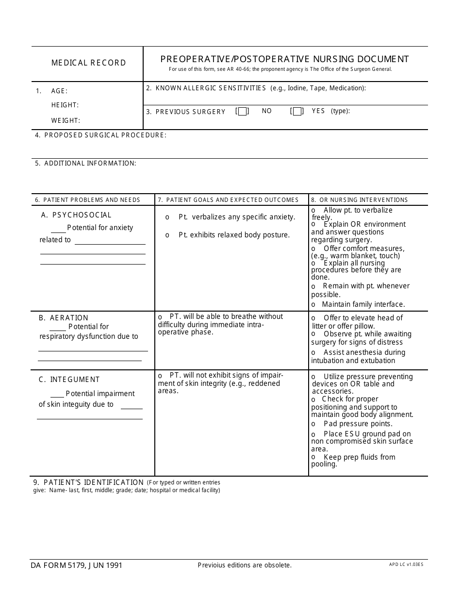 DA Form 5179 - Fill Out, Sign Online and Download Fillable PDF | Templateroller
