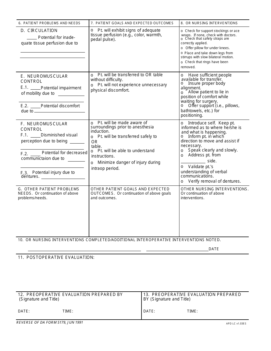 DA Form 5179 - Fill Out, Sign Online and Download Fillable PDF ...