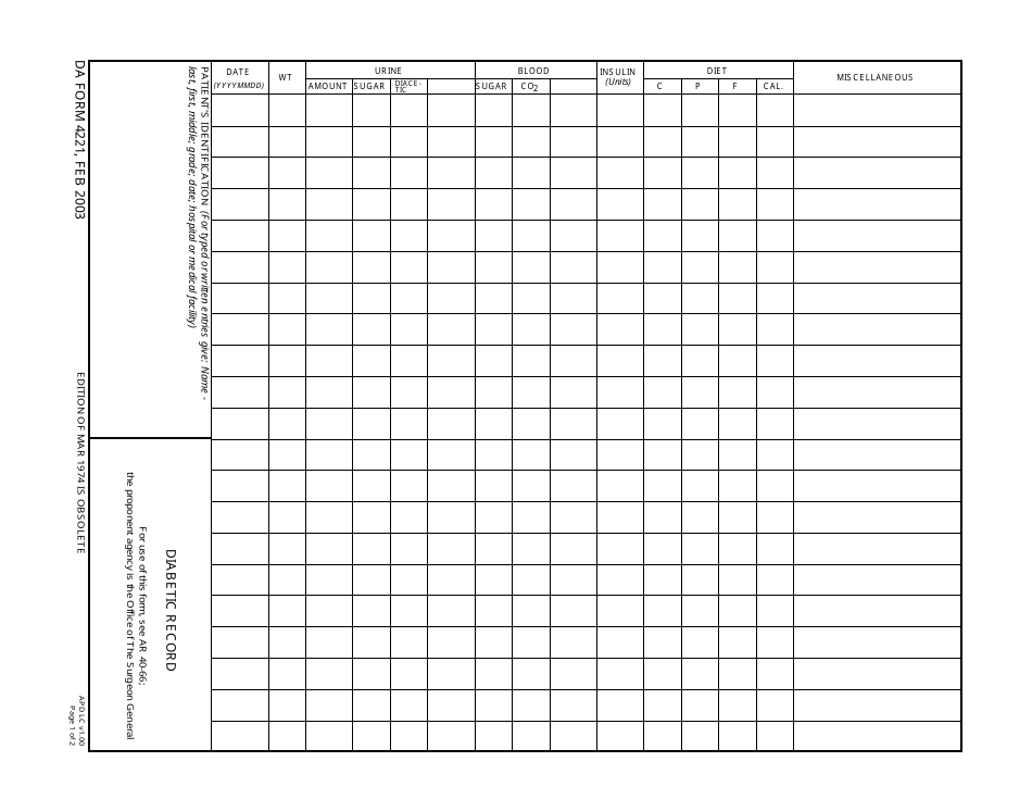 DA Form 4221 - Fill Out, Sign Online and Download Fillable PDF ...