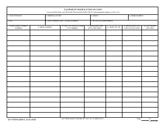 Document preview: DA Form 2408-5 Equipment Modification Record