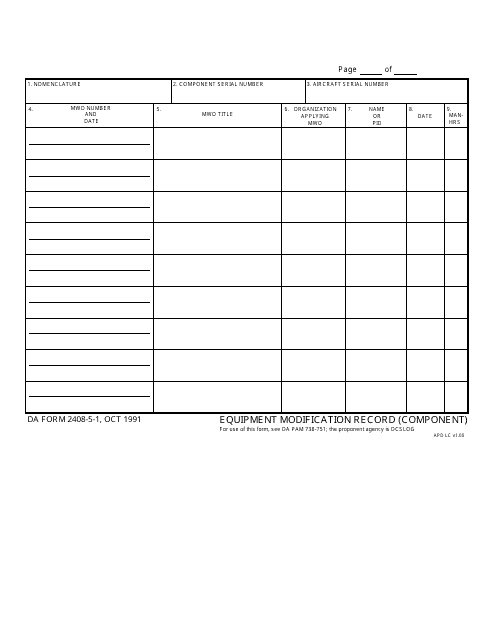 DA Form 2408-5-1  Printable Pdf