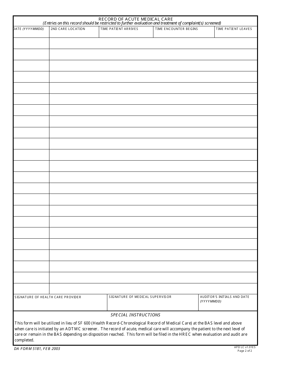 DA Form 5181 - Fill Out, Sign Online and Download Fillable PDF ...