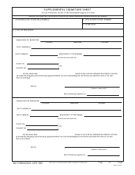 Document preview: DA Form 4230-R Supplemental Signature Sheet (LRA)