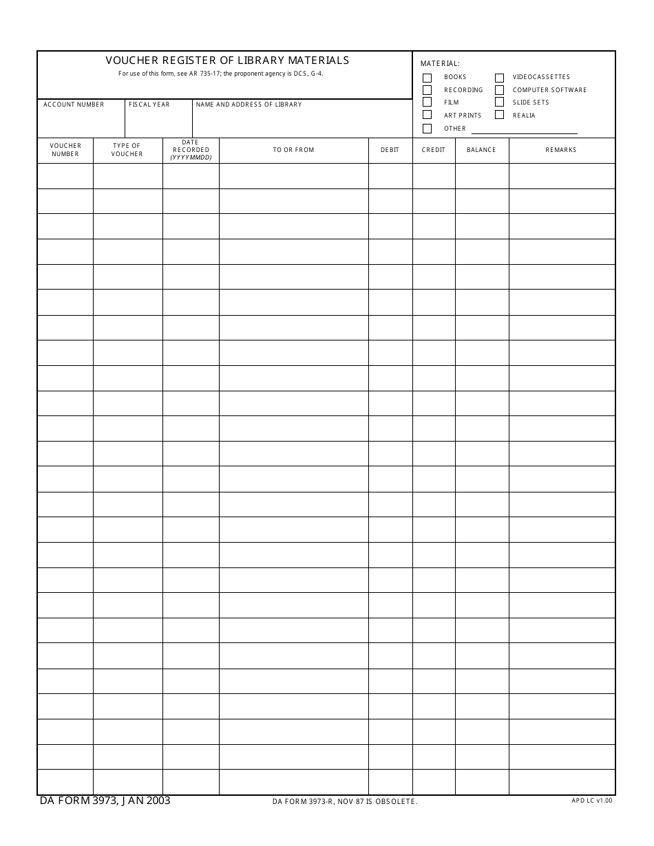 Da Form 3973 - Fill Out, Sign Online And Download Fillable Pdf 