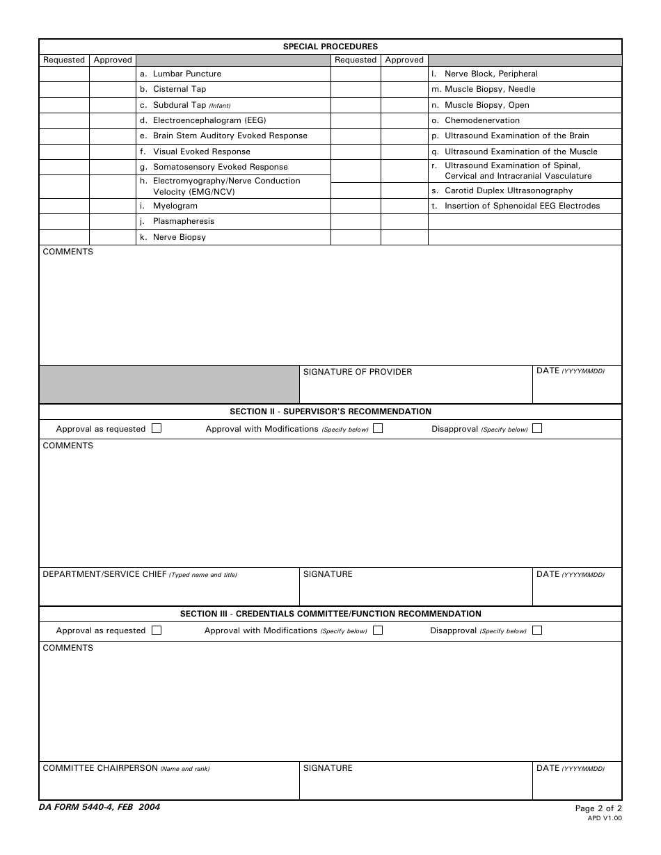 DA Form 5440-4 - Fill Out, Sign Online and Download Printable PDF ...