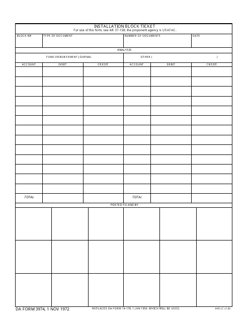 DA Form 3974  Printable Pdf