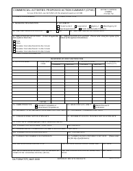 DA Form 7375 Commercial Activities Proposed Action Summary