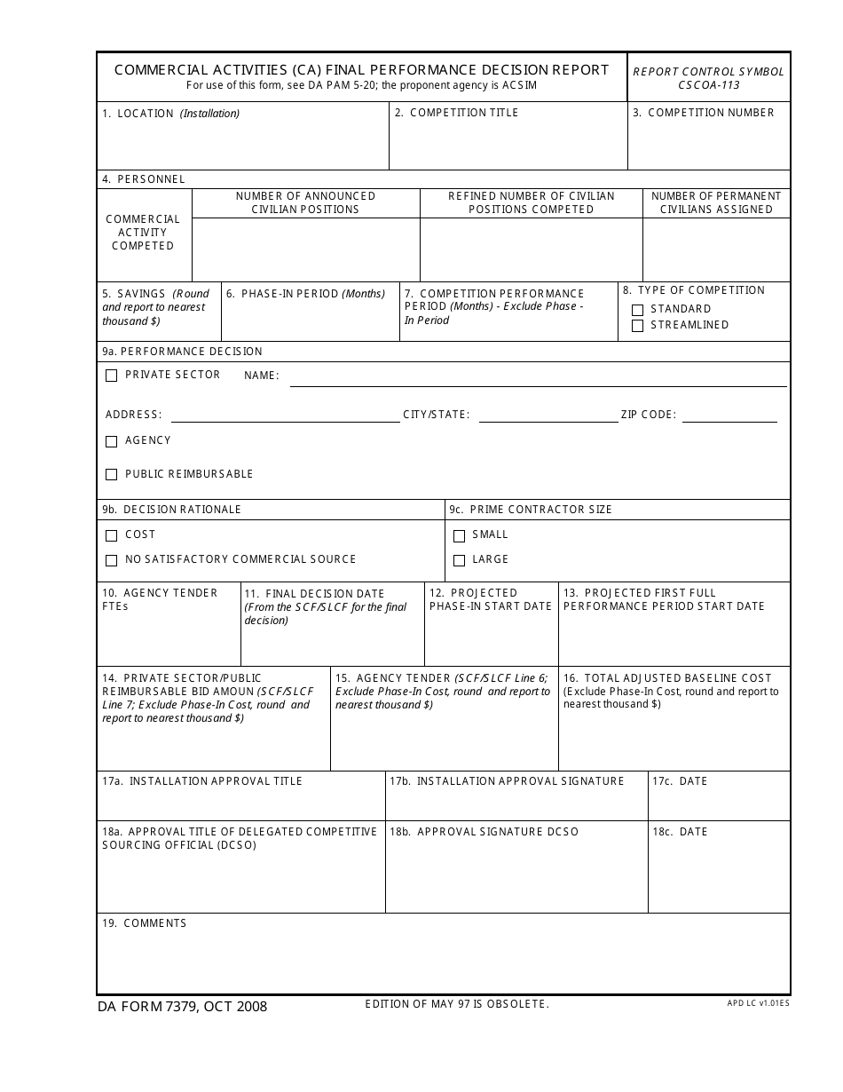 DA Form 7379 - Fill Out, Sign Online and Download Fillable PDF ...