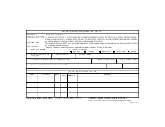 DA Form 2465 Client Legal Assistance Record