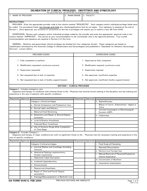 DA Form 5440-5 - Fill Out, Sign Online and Download Printable PDF ...