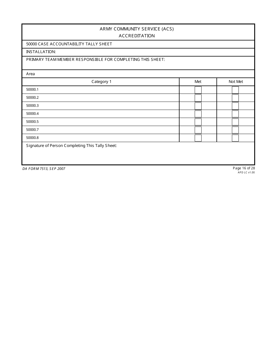 DA Form 7513 Army Community Service (Acs) Accreditation Score Sheet, Page 16