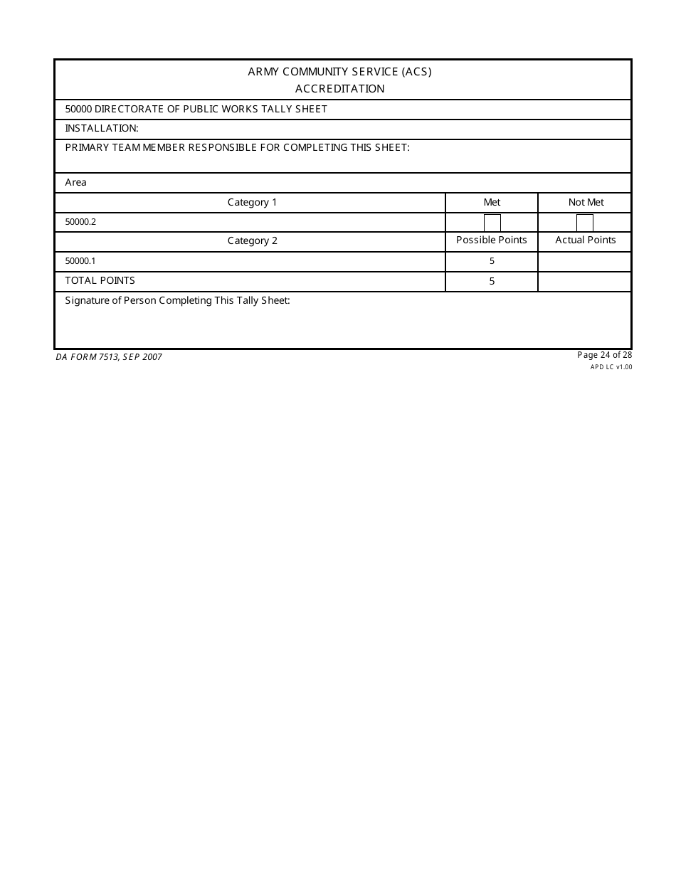 DA Form 7513 Army Community Service (Acs) Accreditation Score Sheet, Page 24