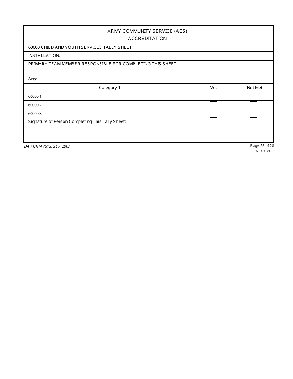 DA Form 7513 Army Community Service (Acs) Accreditation Score Sheet, Page 25