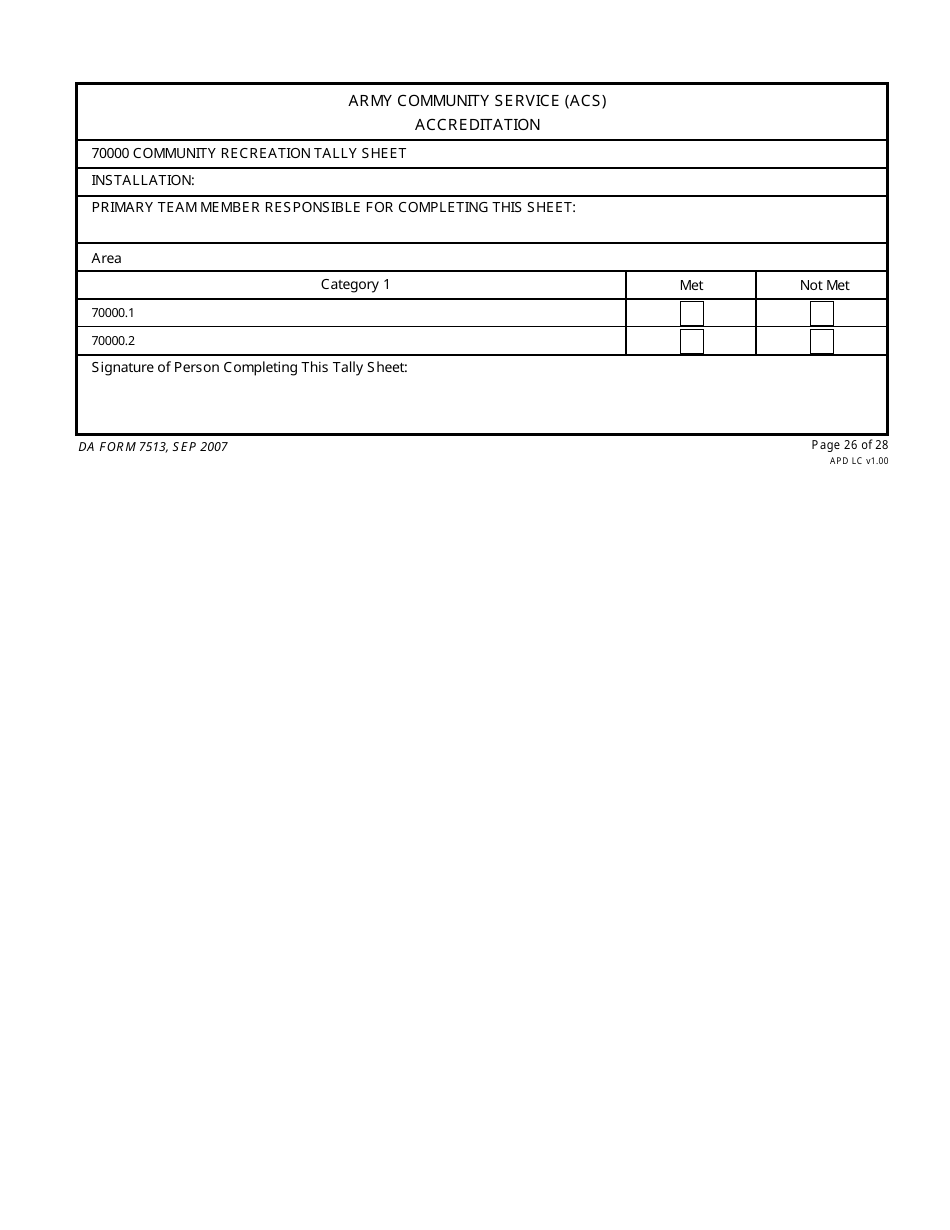 DA Form 7513 Army Community Service (Acs) Accreditation Score Sheet, Page 26