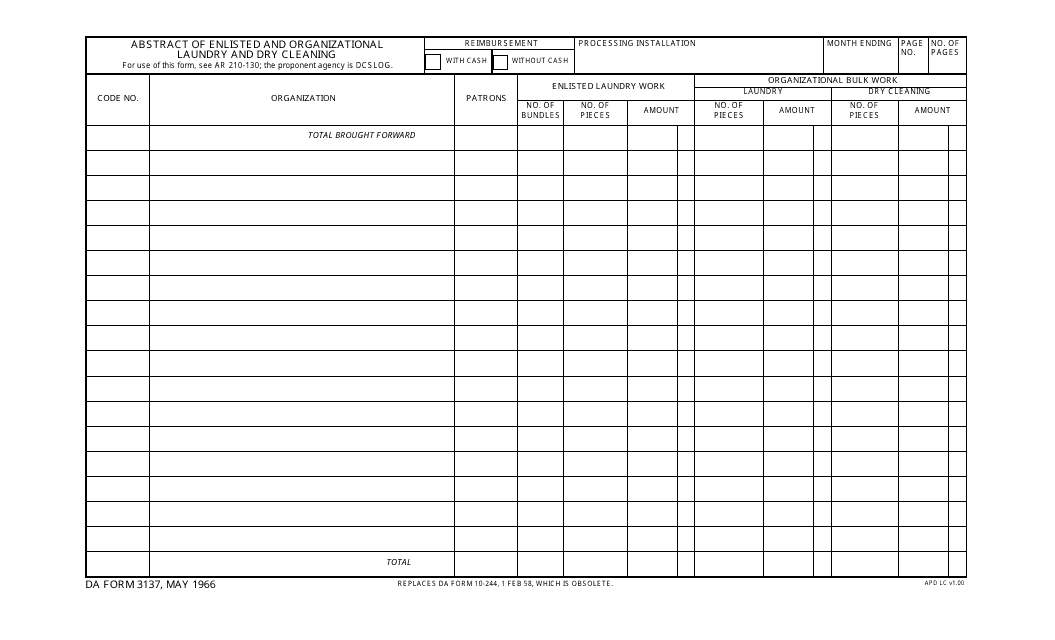 DA Form 3137  Printable Pdf