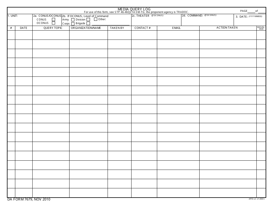 DA Form 7679 - Fill Out, Sign Online and Download Fillable PDF ...