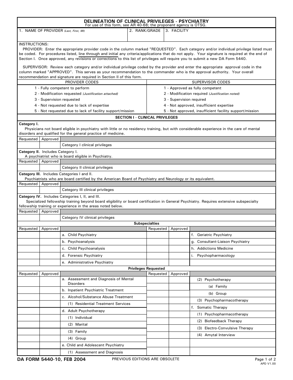 DA Form 5440-10 - Fill Out, Sign Online and Download Fillable PDF ...