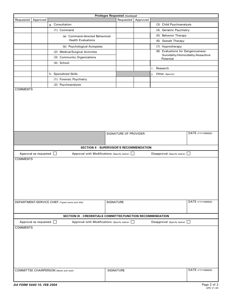 DA Form 5440-10 - Fill Out, Sign Online and Download Fillable PDF ...