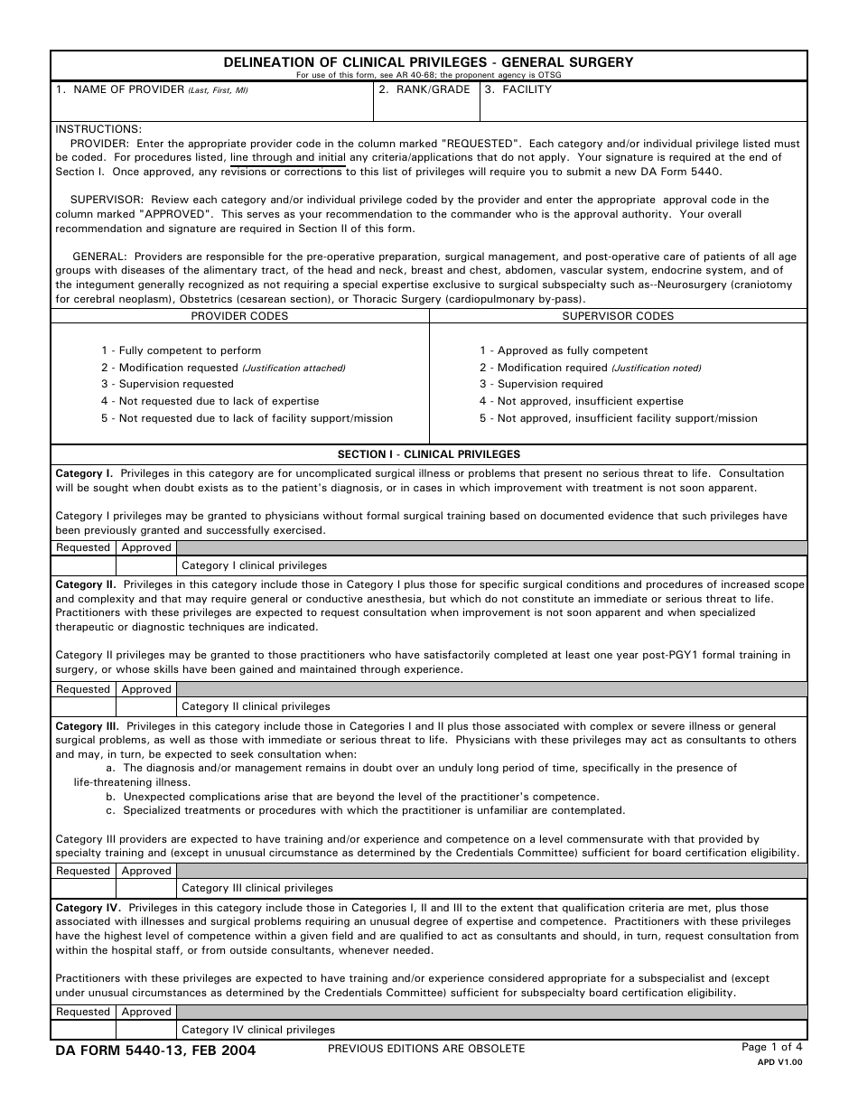 DA Form 5440-13 - Fill Out, Sign Online and Download Printable PDF | Templateroller