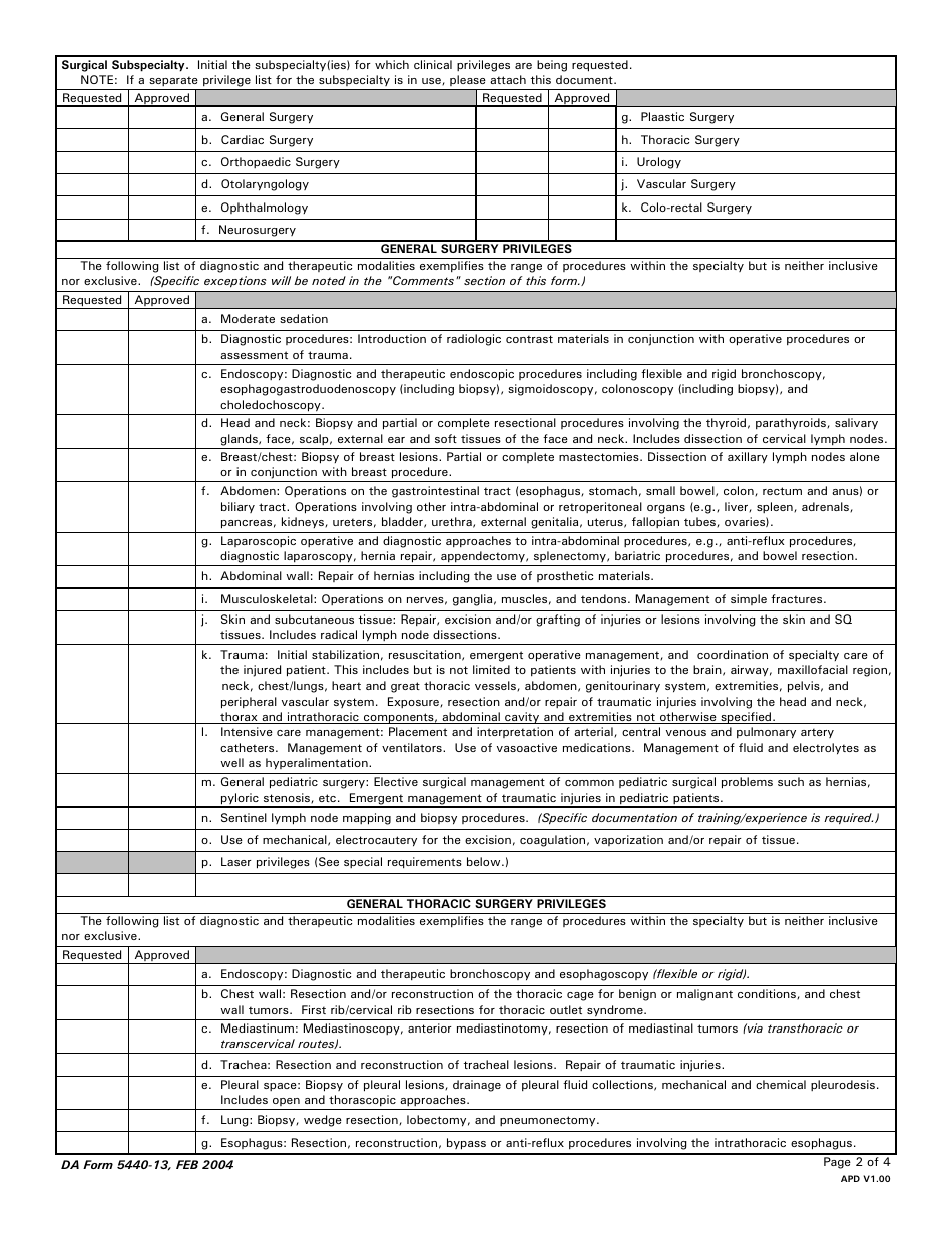 DA Form 5440-13 - Fill Out, Sign Online and Download Printable PDF ...