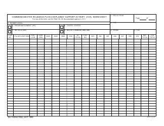 Document preview: DA Form 7392 Command Master Religious Plan Chaplaincy Support Activity (Csa) Worksheet