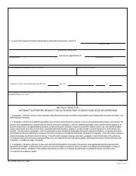 DA Form 3744 Affidavit Supporting Request for Authorization to Search and Seize or Apprehend, Page 2