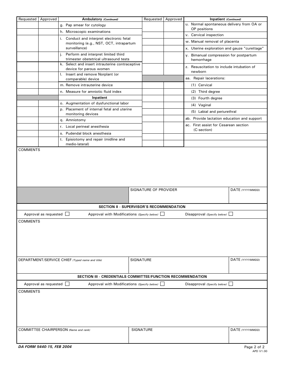 DA Form 5440-15 - Fill Out, Sign Online and Download Printable PDF ...