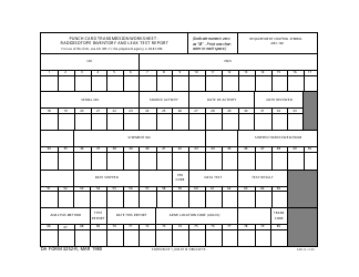 Document preview: DA Form 3252-R Punch Card Transmission Worksheet - Radioisotope Inventory and Leak Test Report