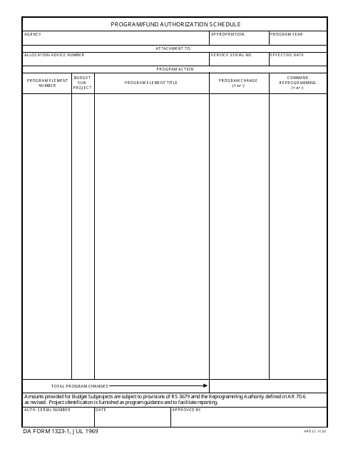 DA Form 1323-1  Printable Pdf