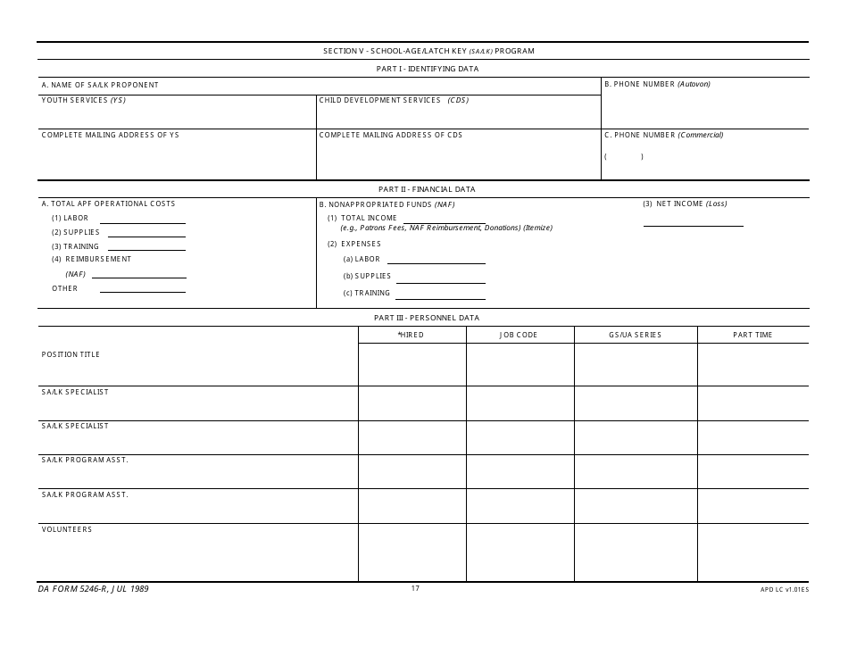 DA Form 5246-R Child Development Services (Cds) Report, Page 17