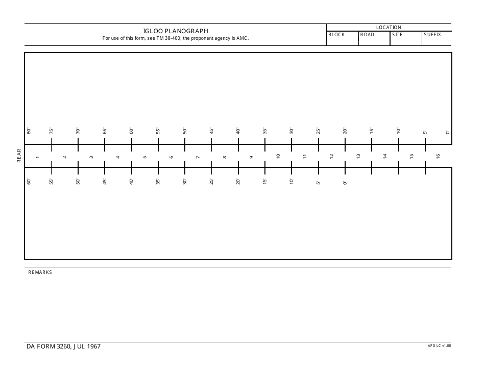 DA Form 3260 Igloo Planograph, Page 1