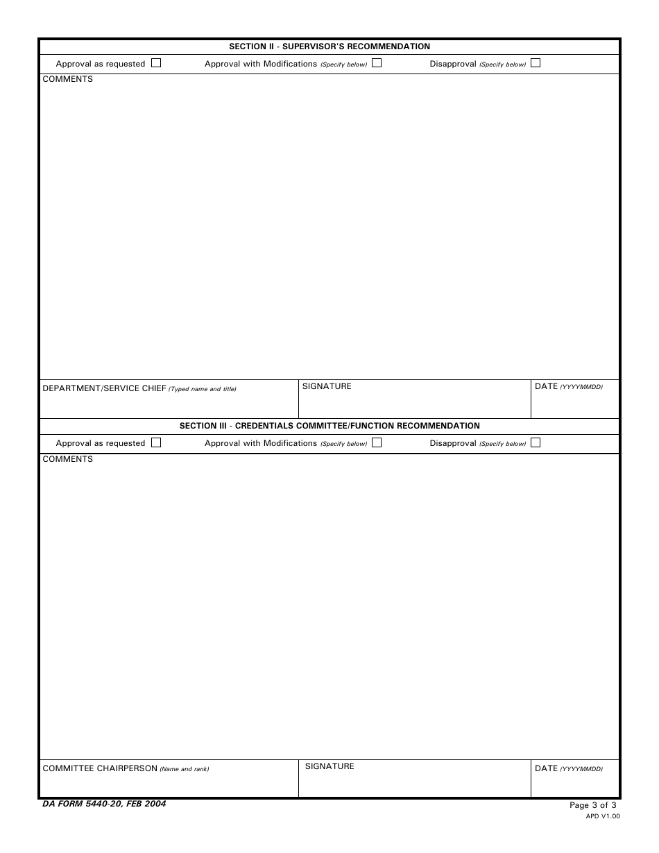 DA Form 5440-20 Delineation of Clinical Privileges - Occupational Therapy, Page 3