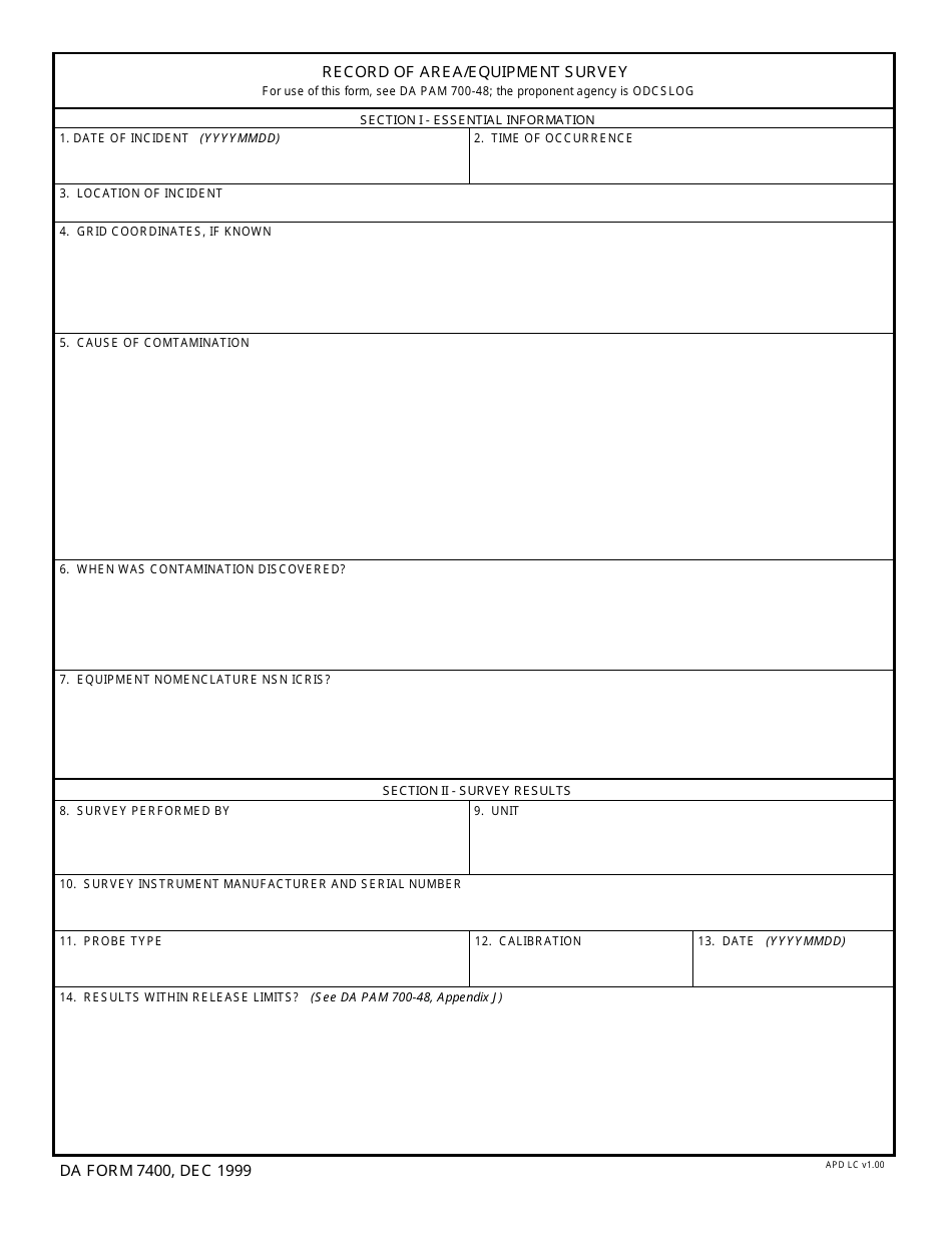 DA Form 7400 - Fill Out, Sign Online and Download Fillable PDF ...