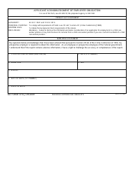 Document preview: DA Form 7214 Applicant Acknowledgement of Employer Obligation