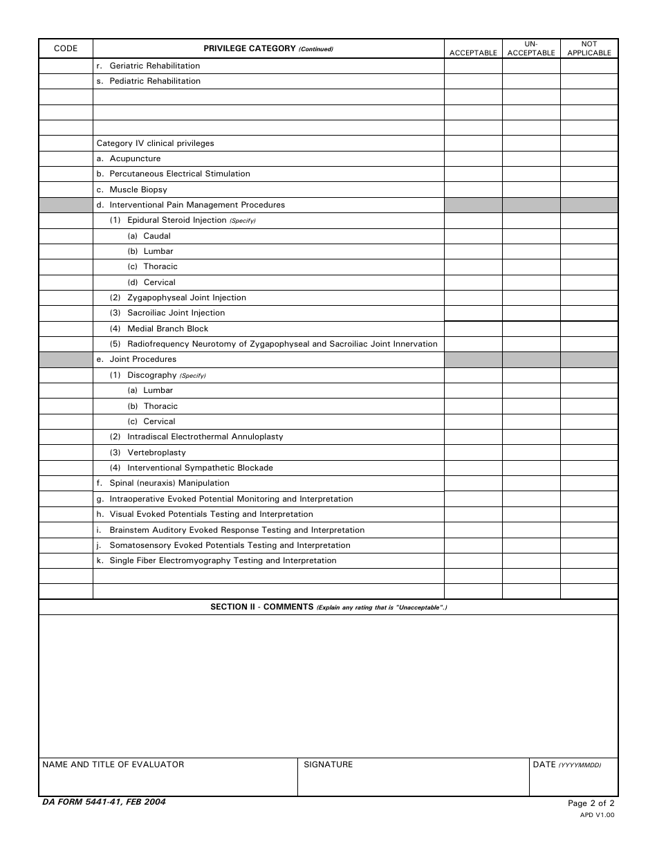 DA Form 5441-41 - Fill Out, Sign Online and Download Printable PDF ...