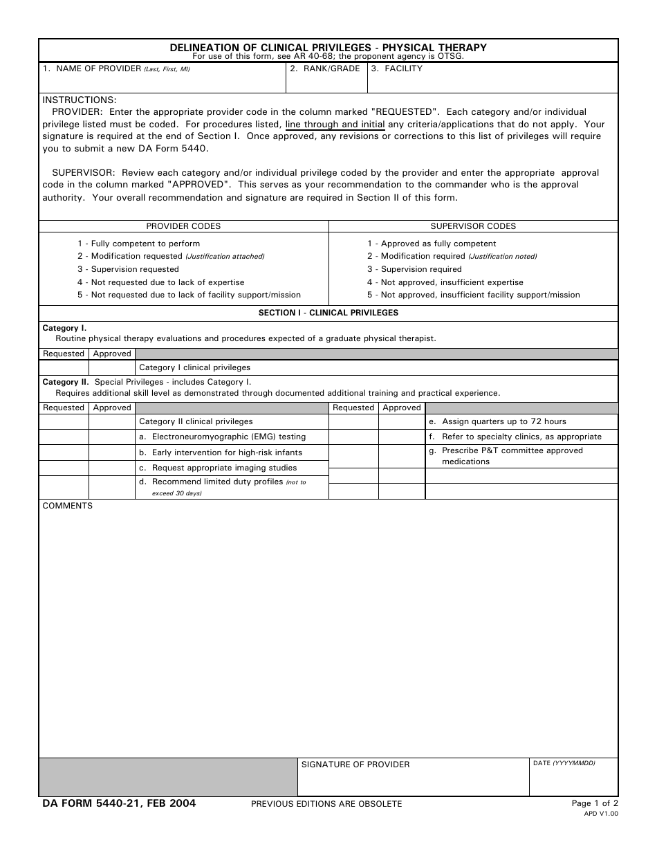 DA Form 5440-21 - Fill Out, Sign Online and Download Printable PDF | Templateroller