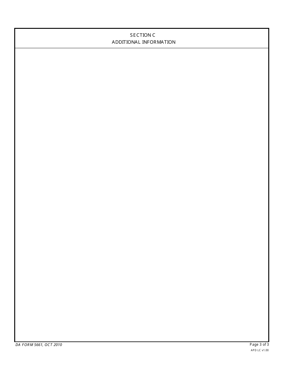 DA Form 5661 Data Interchange of Support Equipment Data, Page 3