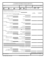 Document preview: DA Form 7405 Authorized Interment Expenses Worksheet