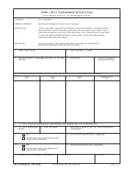 Document preview: DA Form 4878 Army Chess Tournament Application
