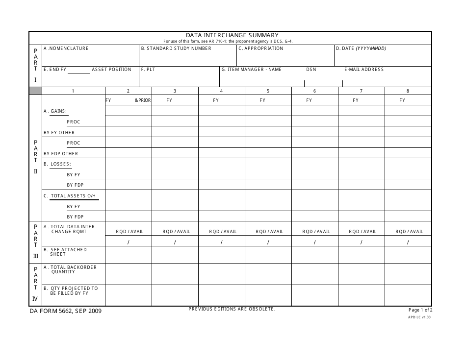 DA Form 5662 - Fill Out, Sign Online and Download Fillable PDF | Templateroller