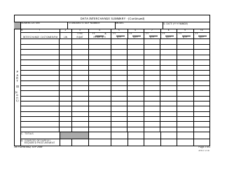 DA Form 5662 Data Interchange Summary, Page 2