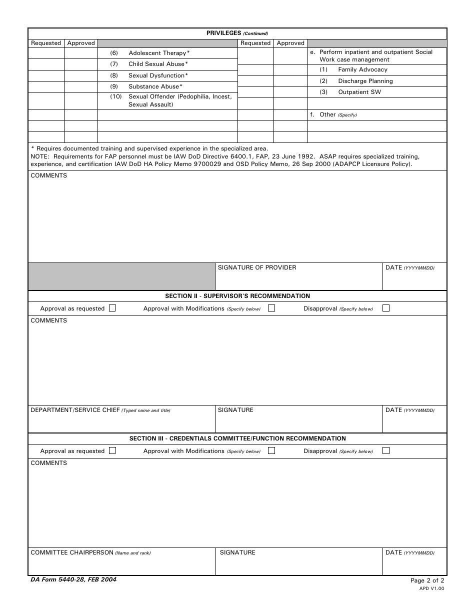 DA Form 5440-28 - Fill Out, Sign Online and Download Printable PDF ...