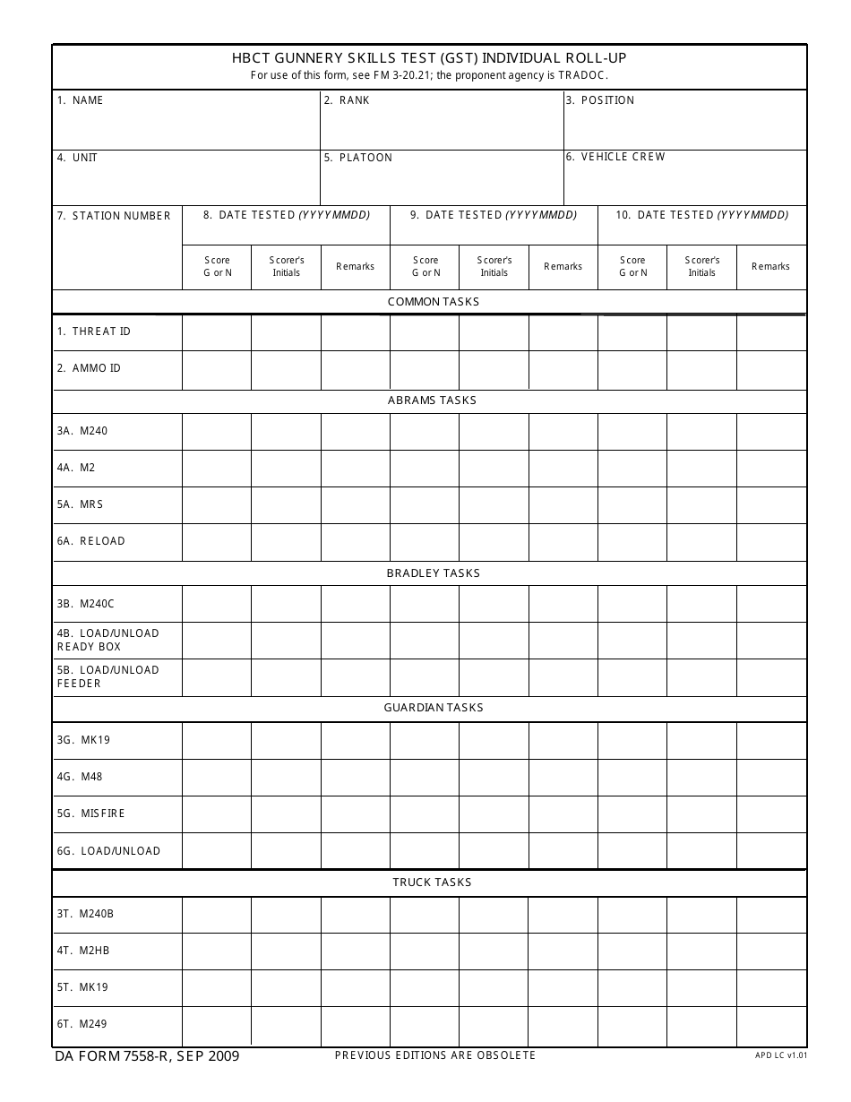 DA Form 7558-R - Fill Out, Sign Online and Download Fillable PDF ...