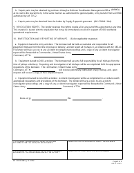 DA Form 4881 Agreement for the Loan of US Army Materiel, Page 4