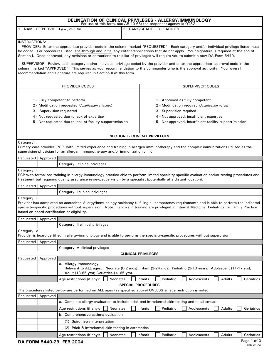 DA Form 5440-29 - Fill Out, Sign Online and Download Printable PDF ...