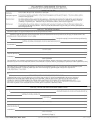 DA Form 5303 Volunteer Agreement Affidavit